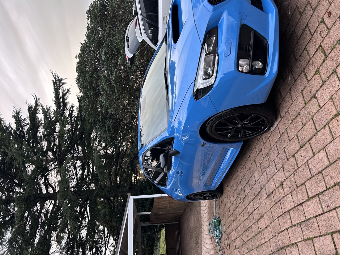 Detailed blue Subaru WRX exterior