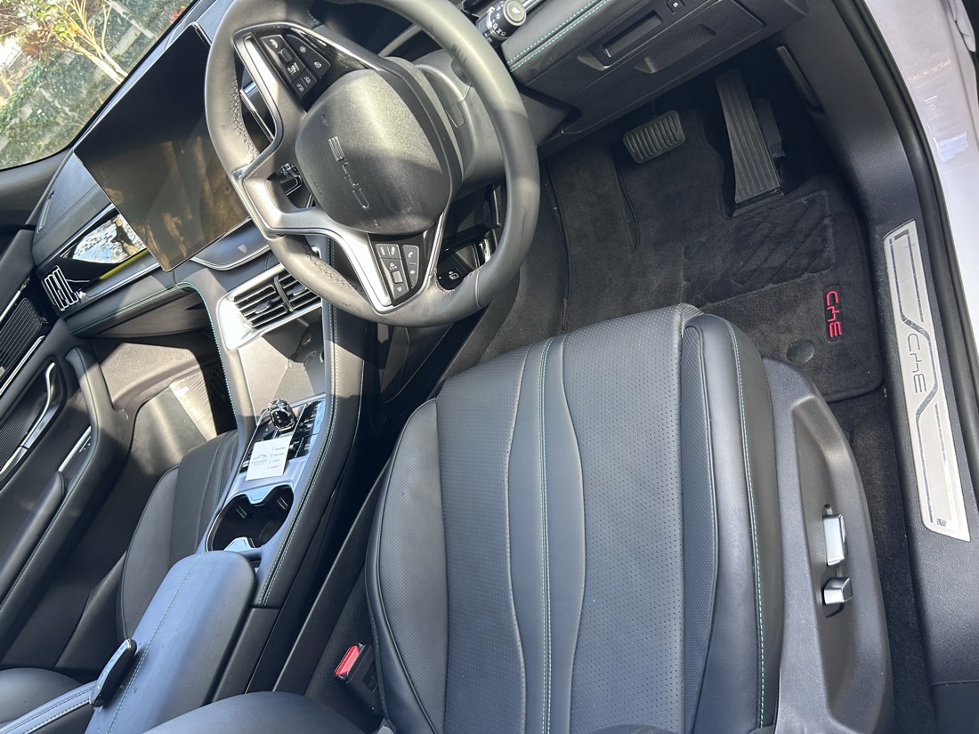 Clean detailed leather car interior