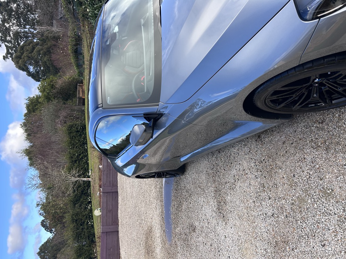 Detailed grey BMW M car exterior
